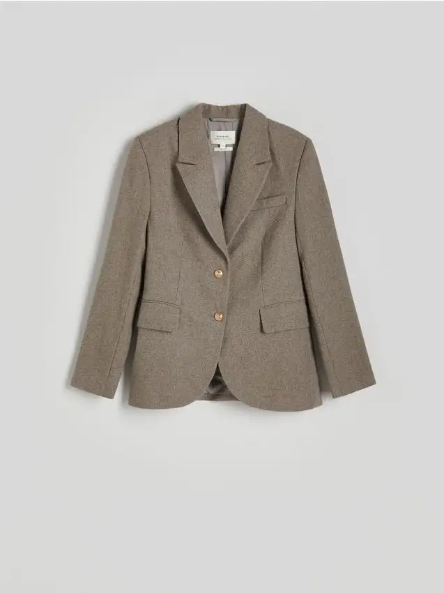 Blazer monopetto misto lana Colore beige