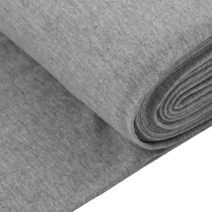 Tessuto jersey costina tubolare grigio chiaro