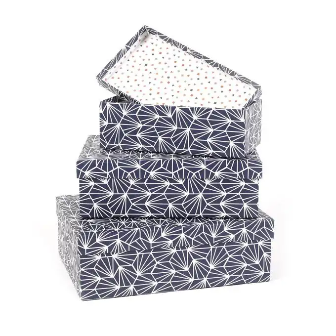 Set di 3 scatole giganti origami blu