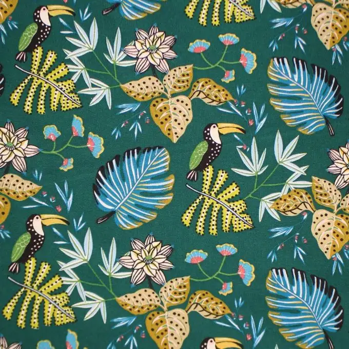 Tessuto cotone spesso Caracas verde scuro - Sophie Ferjani