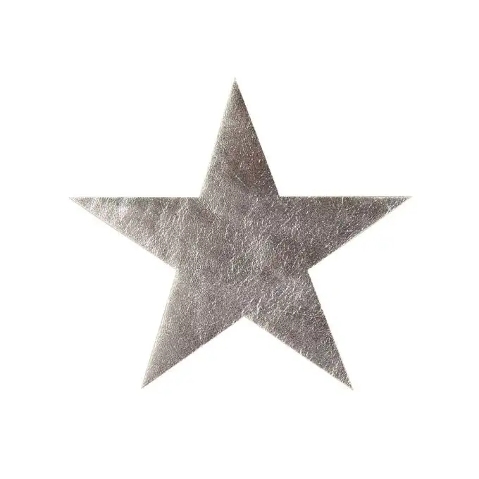Toppe termoadesive in ecopelle a forma di stella color argento