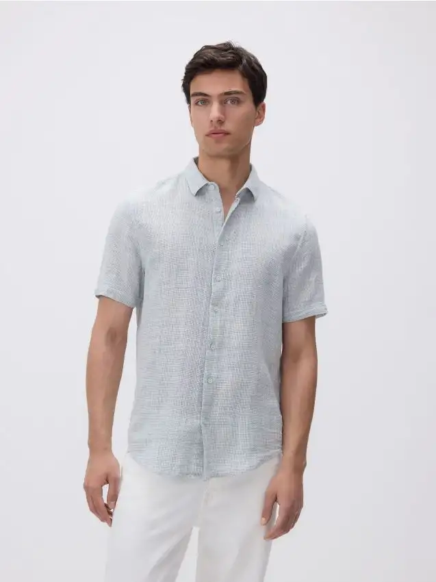 Camicia a taglio standard in misto cotone Colore verde scuro