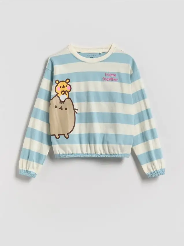 Camicia a righe Pusheen Colore blu pallido