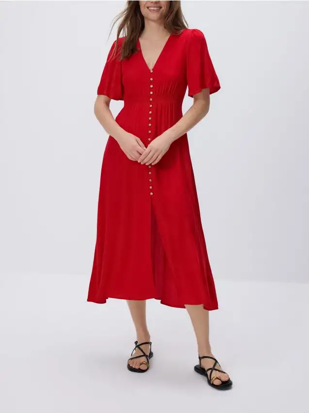 Abito midi Colore rosso