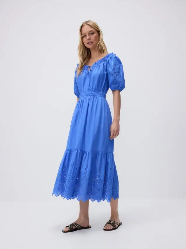 Vestito con inserti in rete Colore azzurro