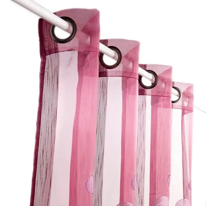 Tenda a righe con ricamo rotondo