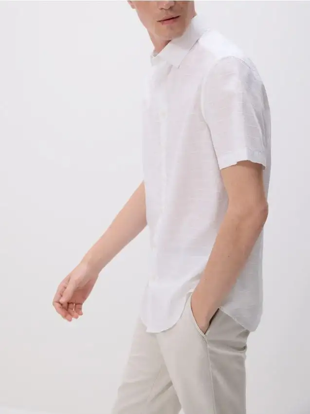 Camicia strutturata regular fit Colore bianco