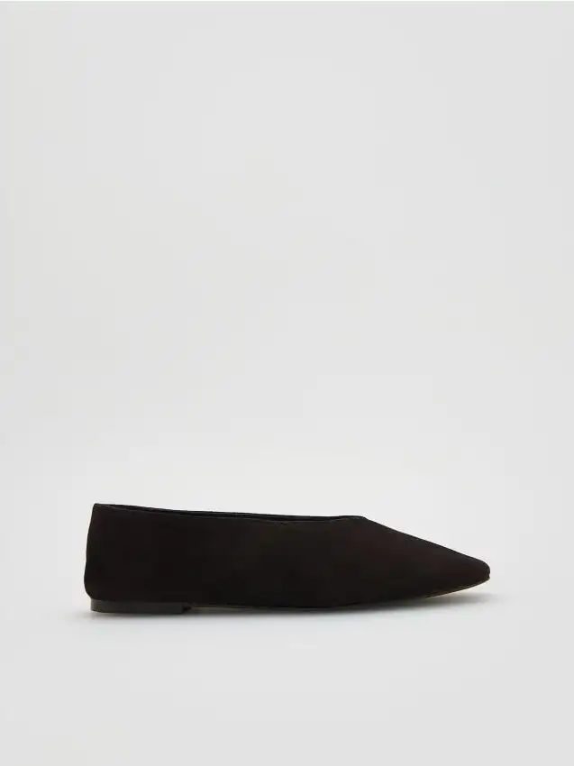 Ballerine in pelle scamosciata Colore marrone scuro