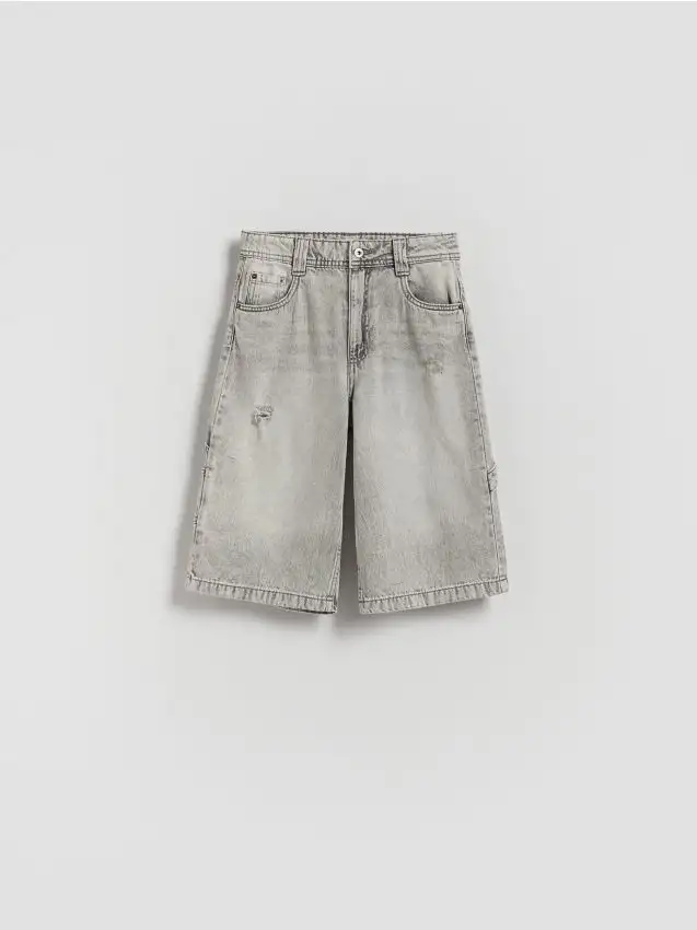 Pantaloncini di jeans Colore grigio chiaro