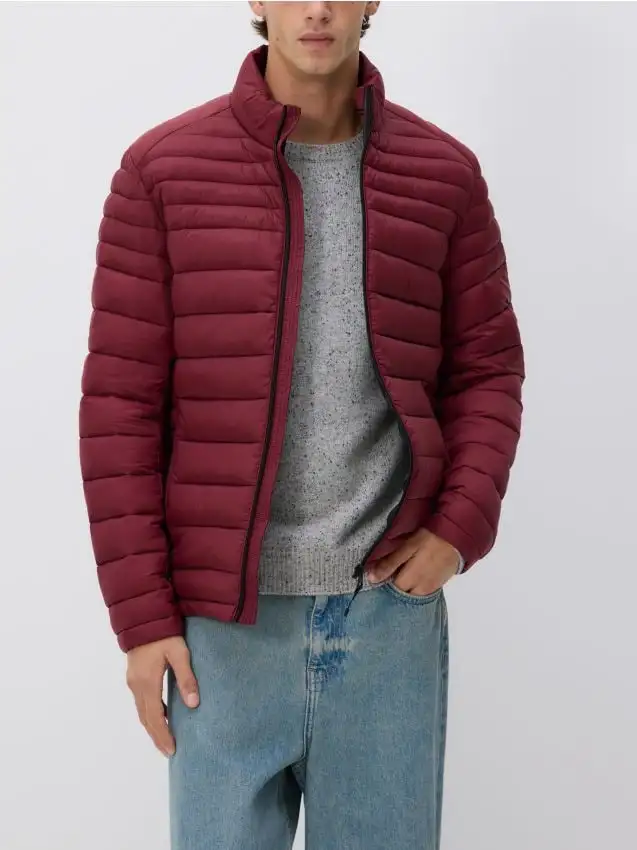 Giacca trapuntata a collo alto Colore maroon