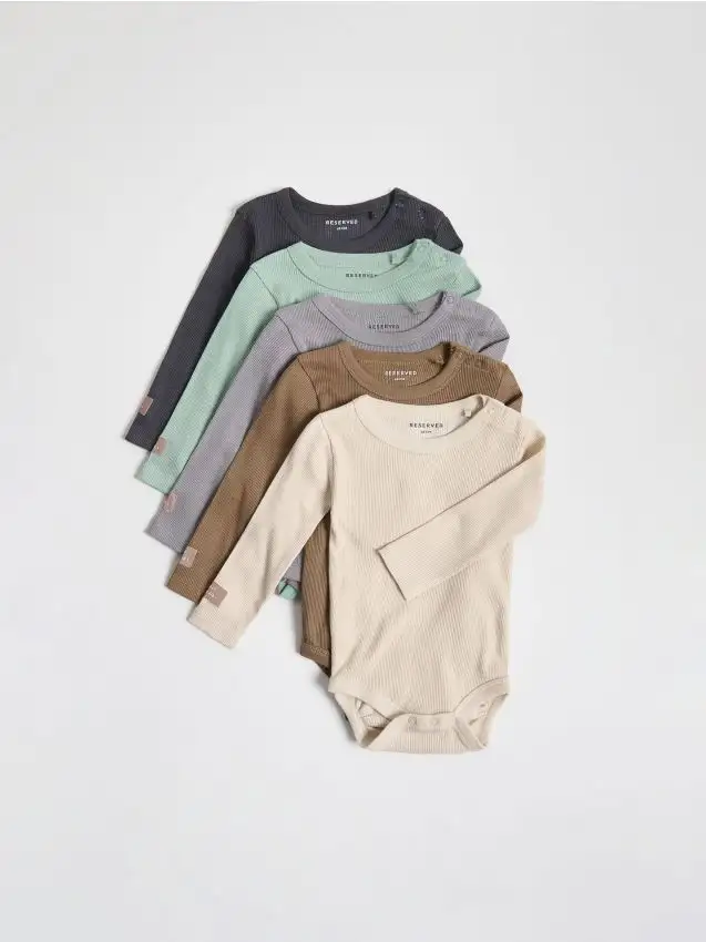 Confezione da 5 body in cotone Colore beige