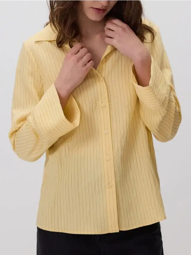 Camicia in cotone fantasia Colore giallo chiaro