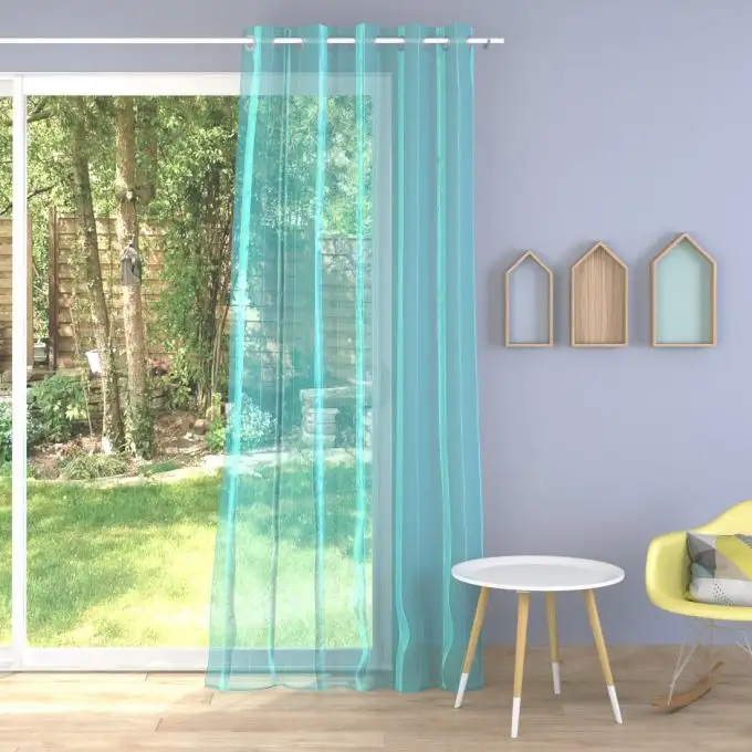 Tessuto velo piombato Bahamas blu grande larghezza