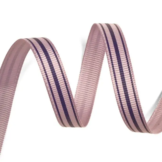 Nastro gros grain viola con strisce viola
