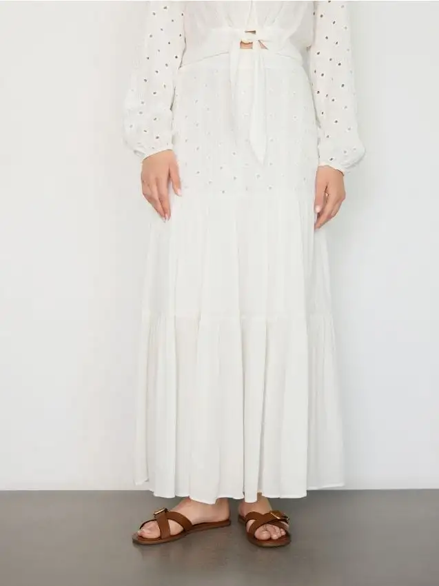 Gonna in viscosa Colore bianco