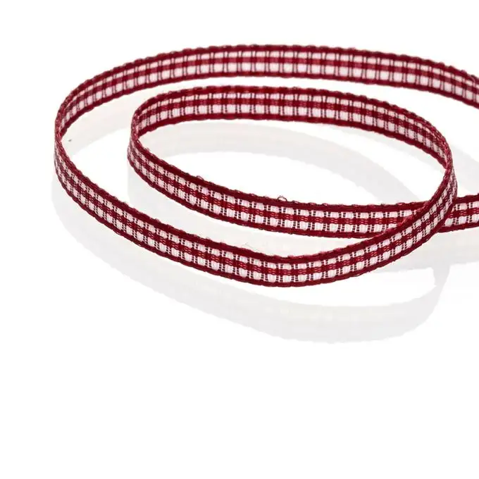 Nastro vichy 6 mm bordeaux