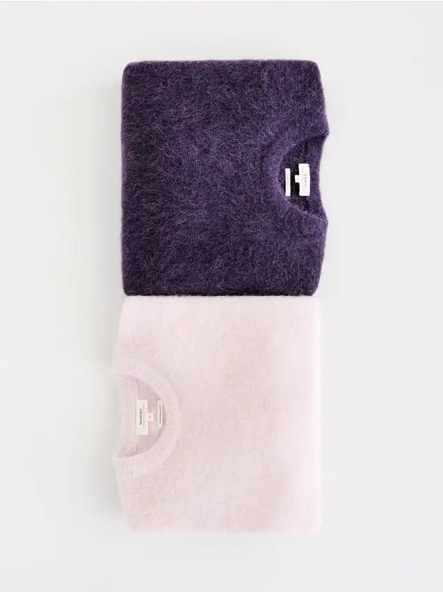 Maglione in misto lana di alpaca Colore uva