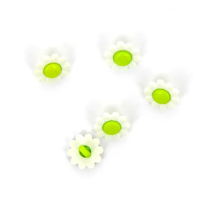 bottoni a forma di margherita verde 14mm