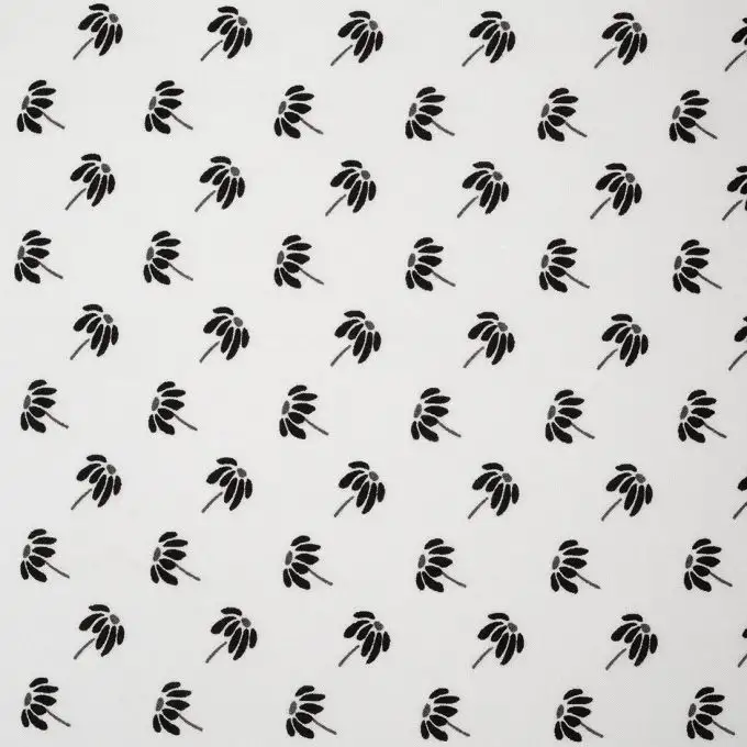 Tessuto viscosa fiori neri