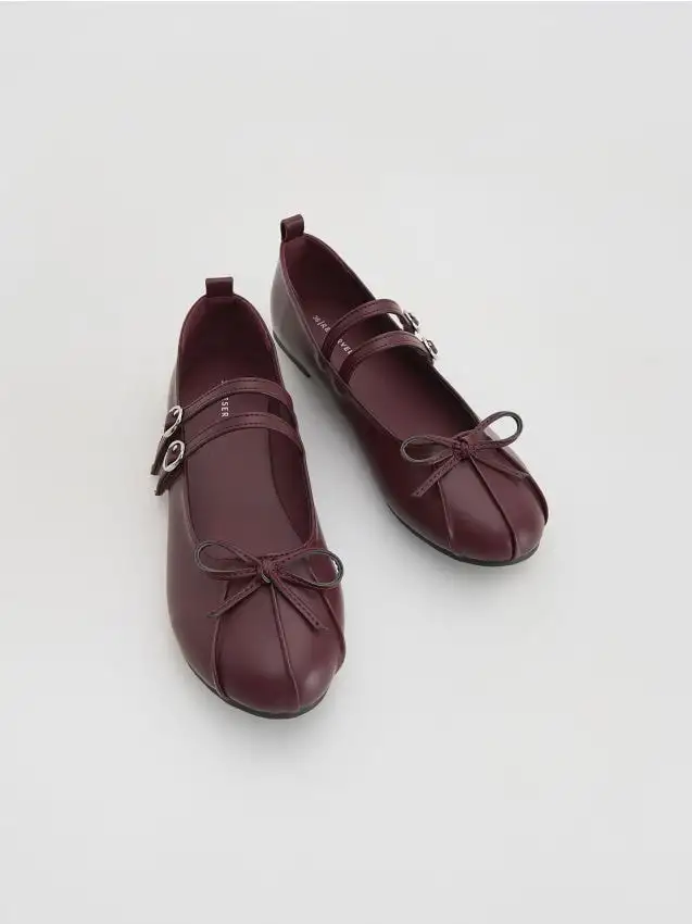 Ballerine eleganti con fiocco Colore maroon