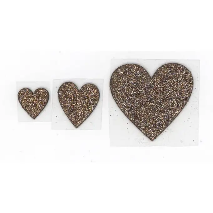 Toppe termoadesive tre cuori glitter rame