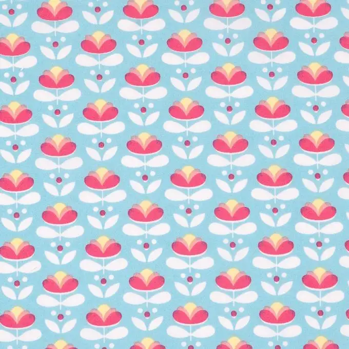 Tessuto popeline cotone blu fiorellini