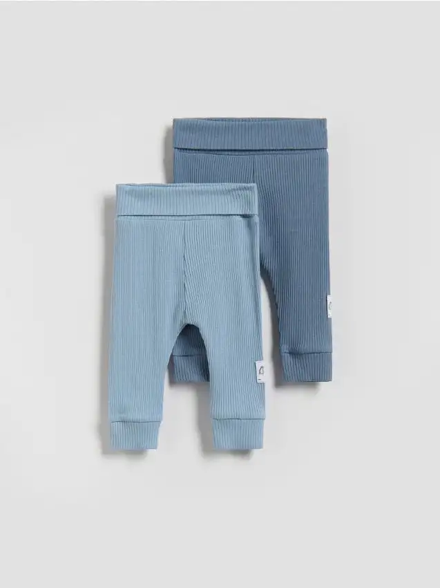 Confezione da 2 leggings in cotone Colore blu scuro