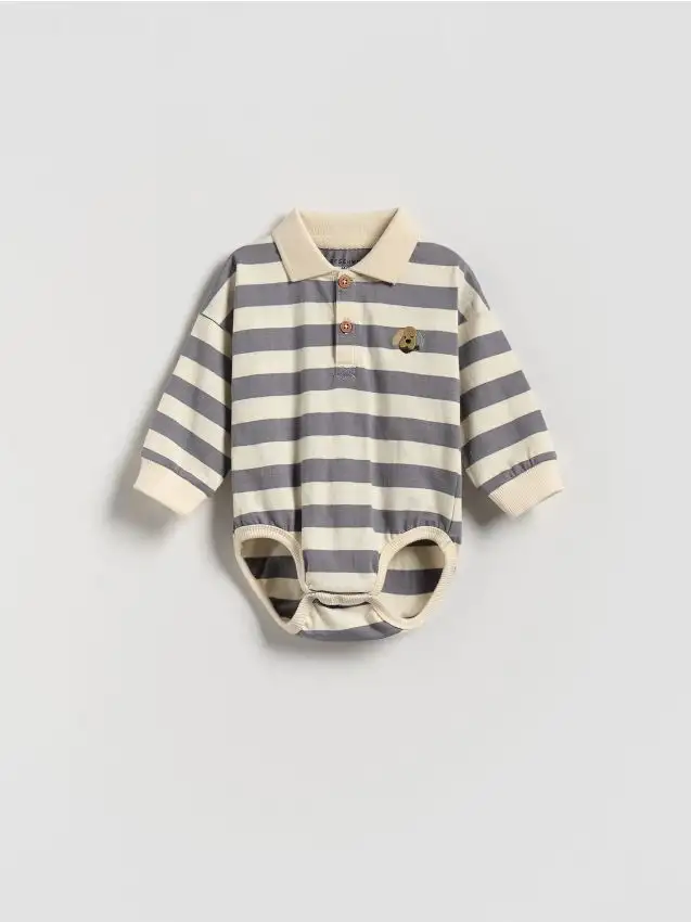 Body a polo in cotone Colore uva