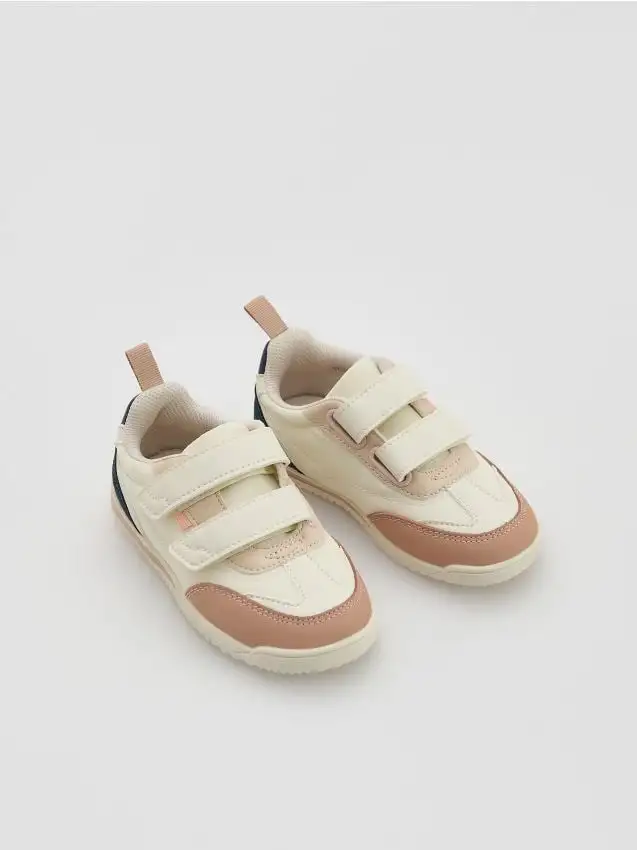 Sneakers in materiali misti combinati Colore nude