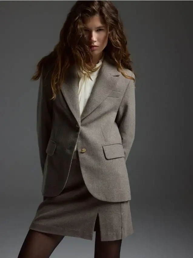 Gonna misto lana Colore beige