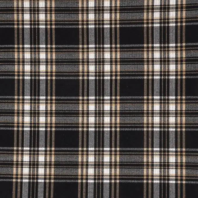 Tessuto lana double face blu quadri