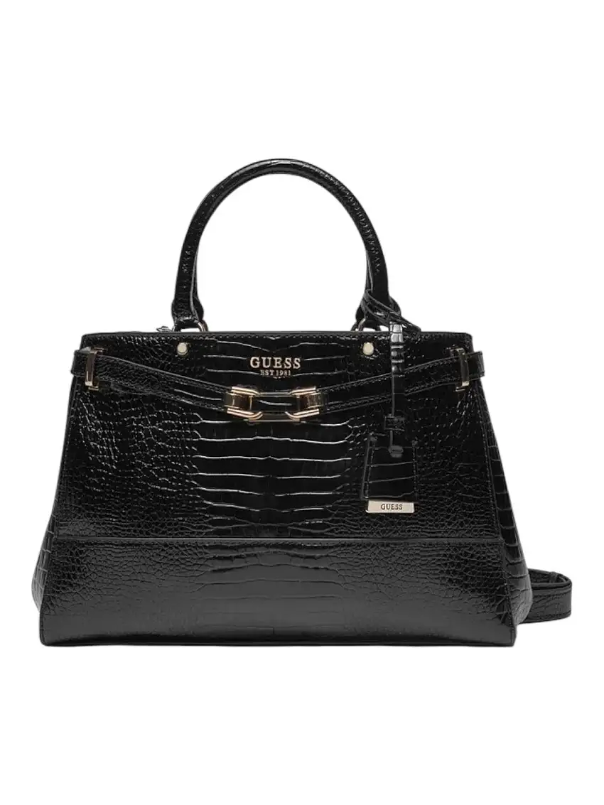 GUESS Women's SILVYE LUXURY SATCHEL HWCG95 27060 BLA Black Bag