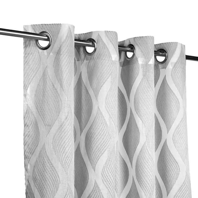 Tenda voile jacquard grigio ondulazione 140x240 cm