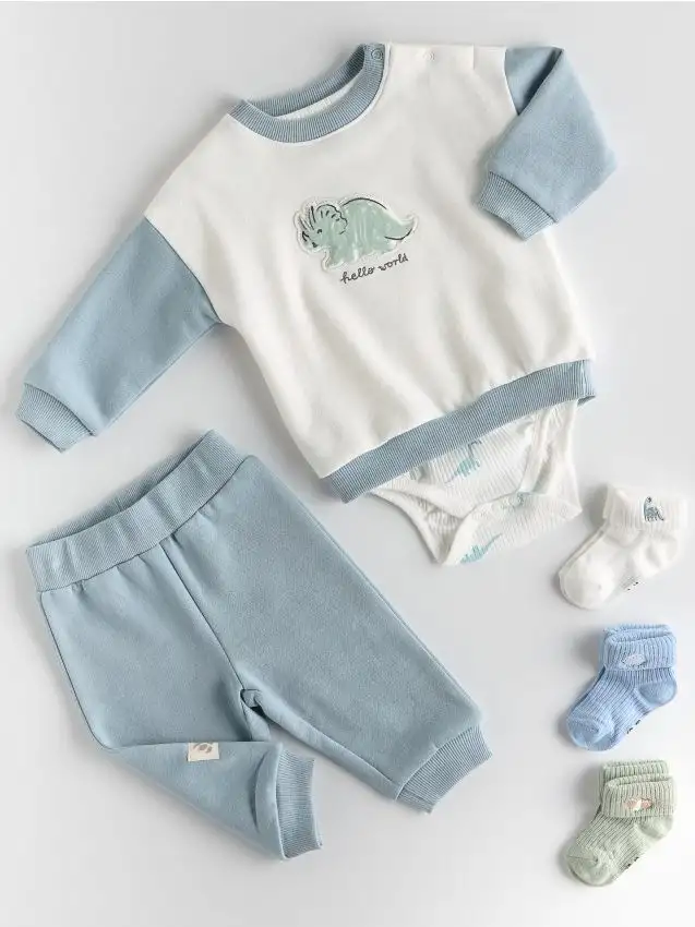Completo in cotone Colore blu pallido