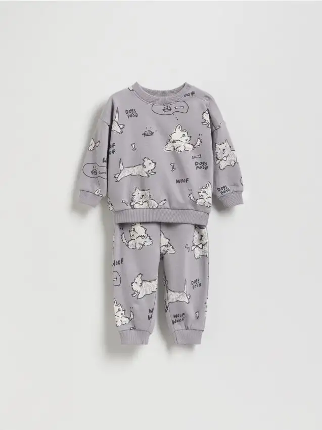 Set in cotone con stampa Colore uva