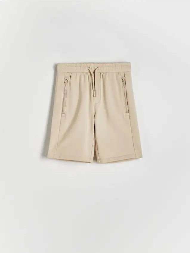 Pantaloncini in cotone con tasche Colore beige