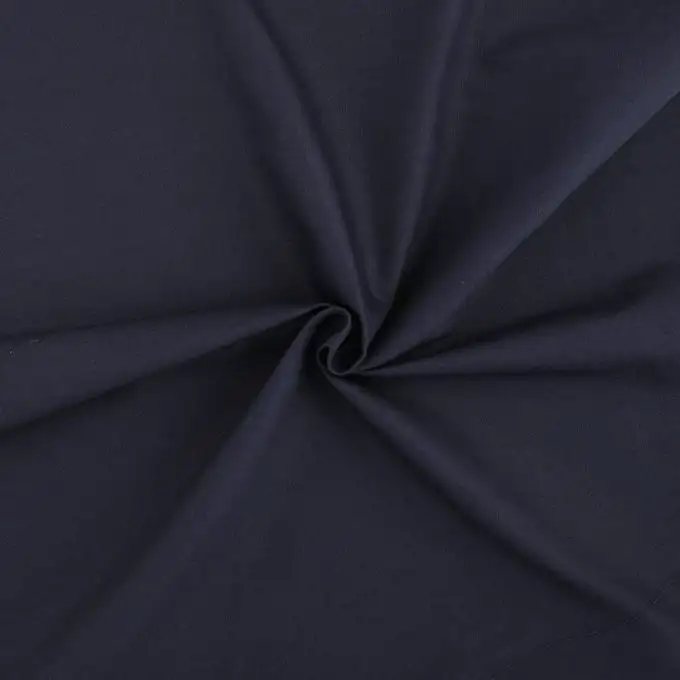Tessuto satin di cotone blu navy
