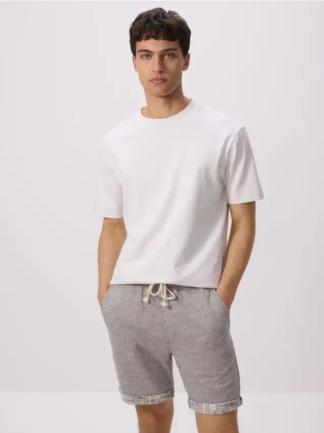 Pantaloncini strutturati regular Colore grigio scuro