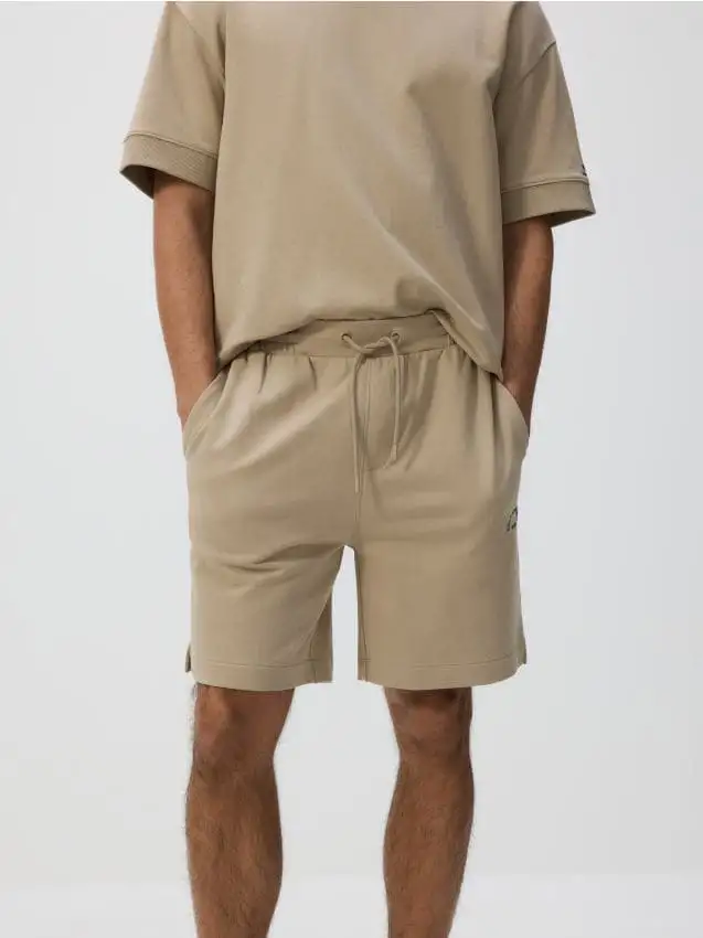 Pantaloncini in cotone comfort Colore beige