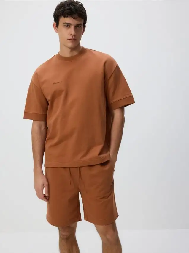 Pantaloncini in cotone comfort Colore maroon