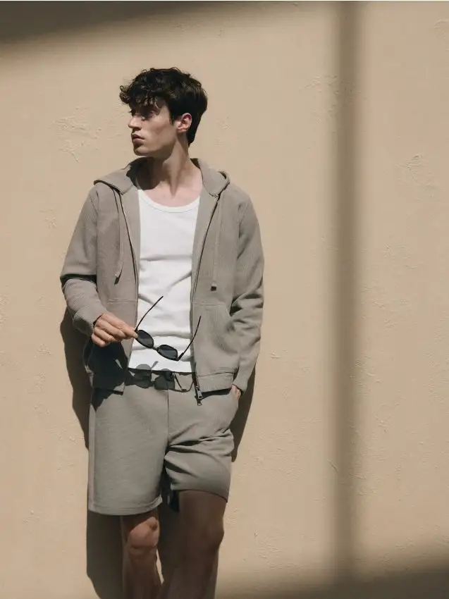 Pantaloncini strutturati regular Colore grigio chiaro