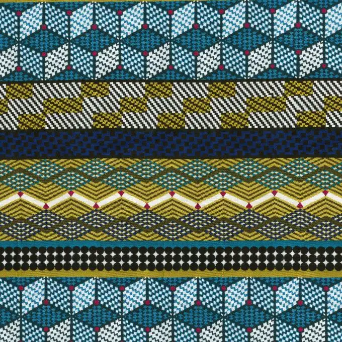 Tessuto jacquard africano blu Kinshasa