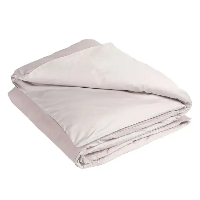 Copripiumino bicolore cotone percalle lino e rosa cipria 260X240 cm