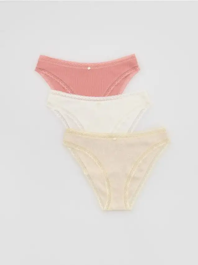 Mutandine misto cotone, confezione da 3 Colore rosa