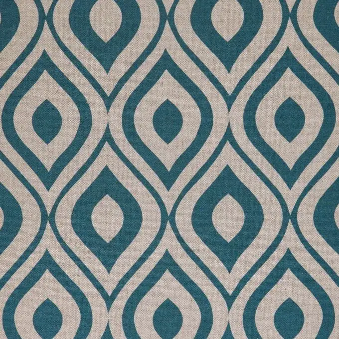 Tessuto cotone spesso piuma di pavone blu