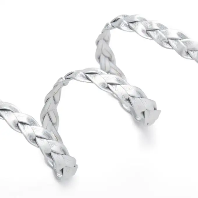 Intreccio similpelle argento