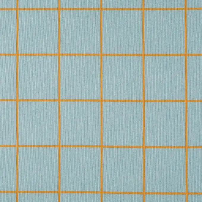 Tessuto cotone spesso blu quadri gialli