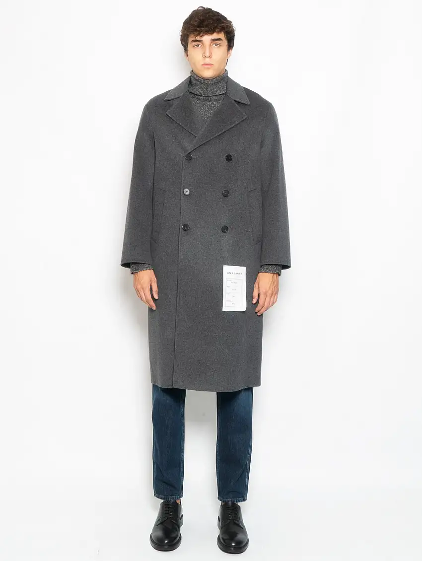 Cappotto Lungo Doppiopetto con Imbottitura Piombo