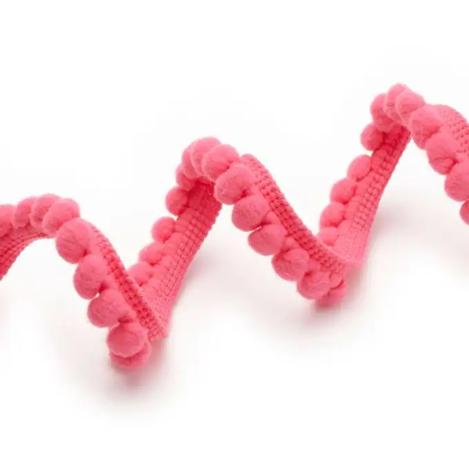Nastro mini pompon rosa
