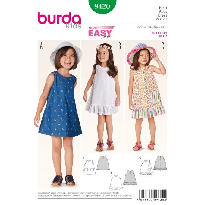 Modello vestito bambino - Burda n9420